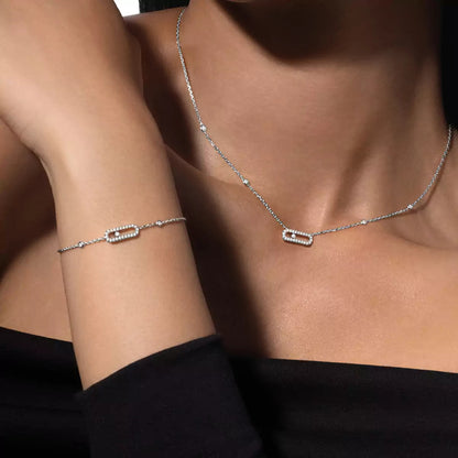 [Am Jewelry]Diamond Necklace Move Uno
