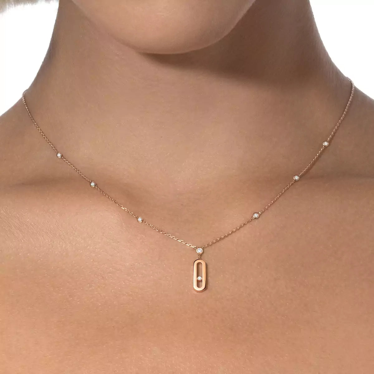 [Am Jewelry] Move Uno Gold Diamond Long Necklace