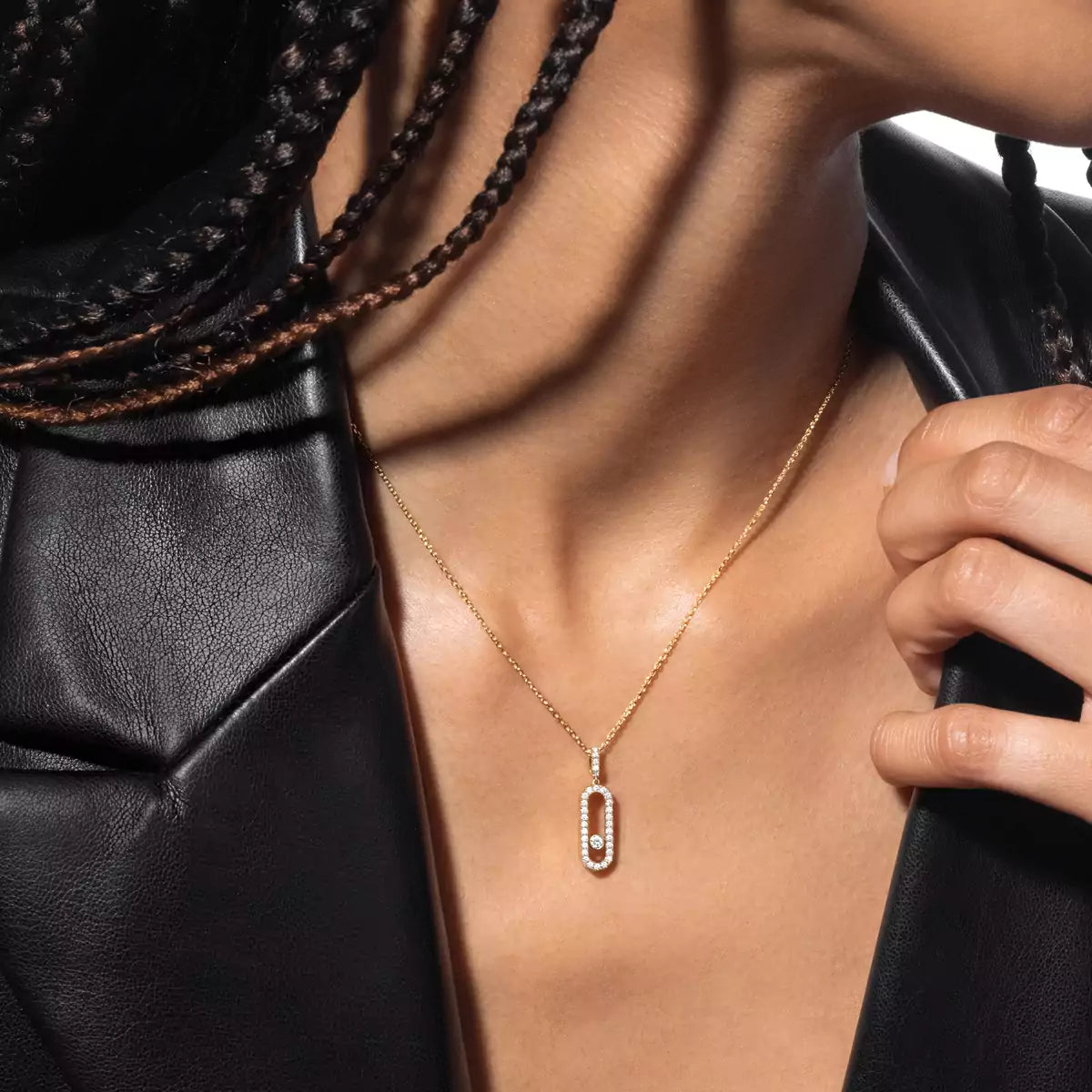 [Am Jewelry]Move Uno Diamond Necklace in Rose Gold