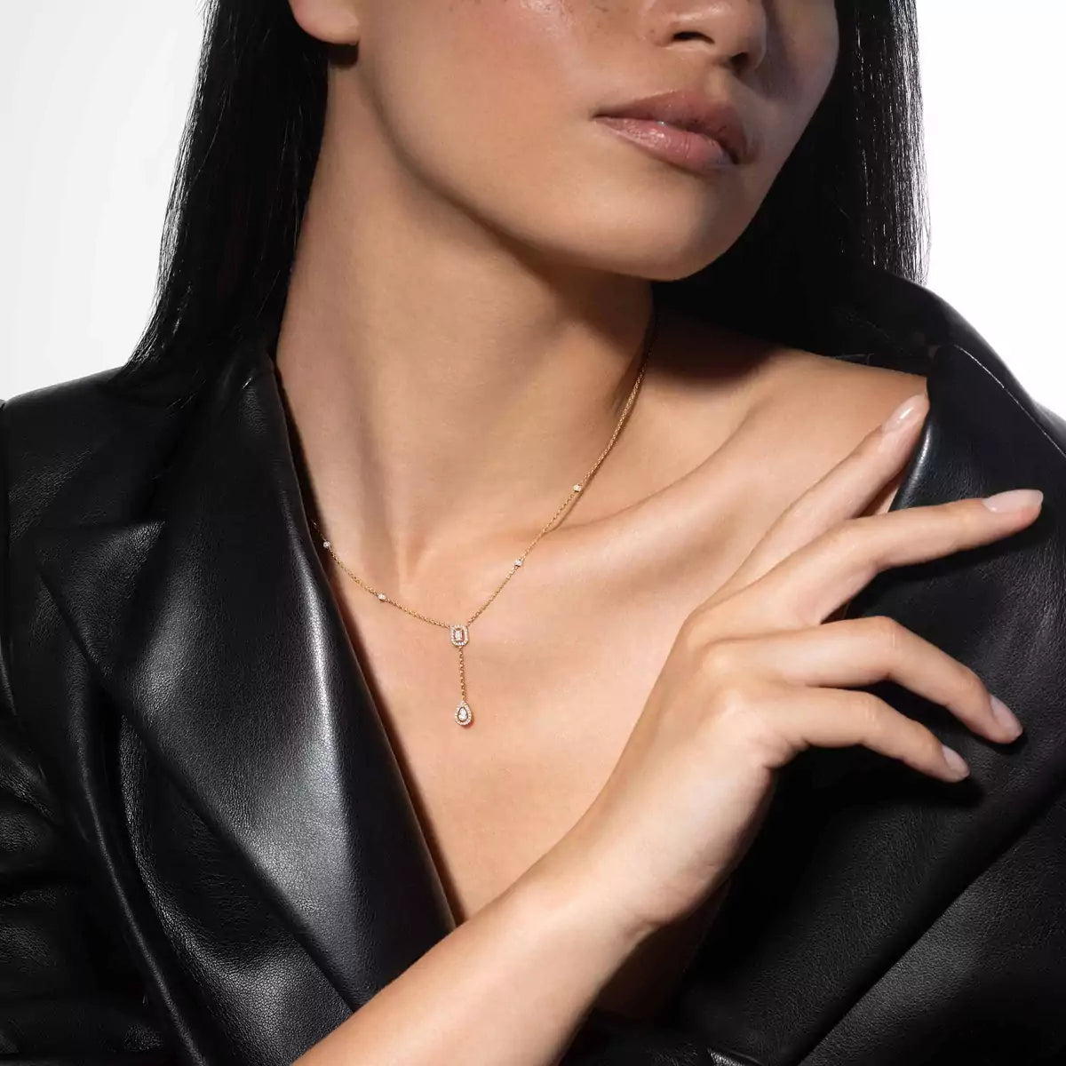 [Am Jewelry]Gold Diamond Tie Necklace