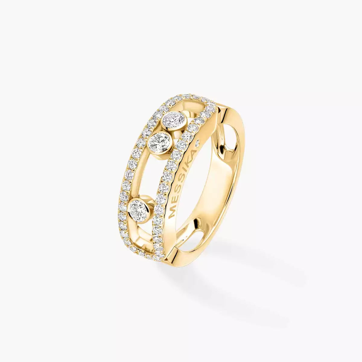 [Am Jewelry] Move Gold Diamond Pave_ Ring