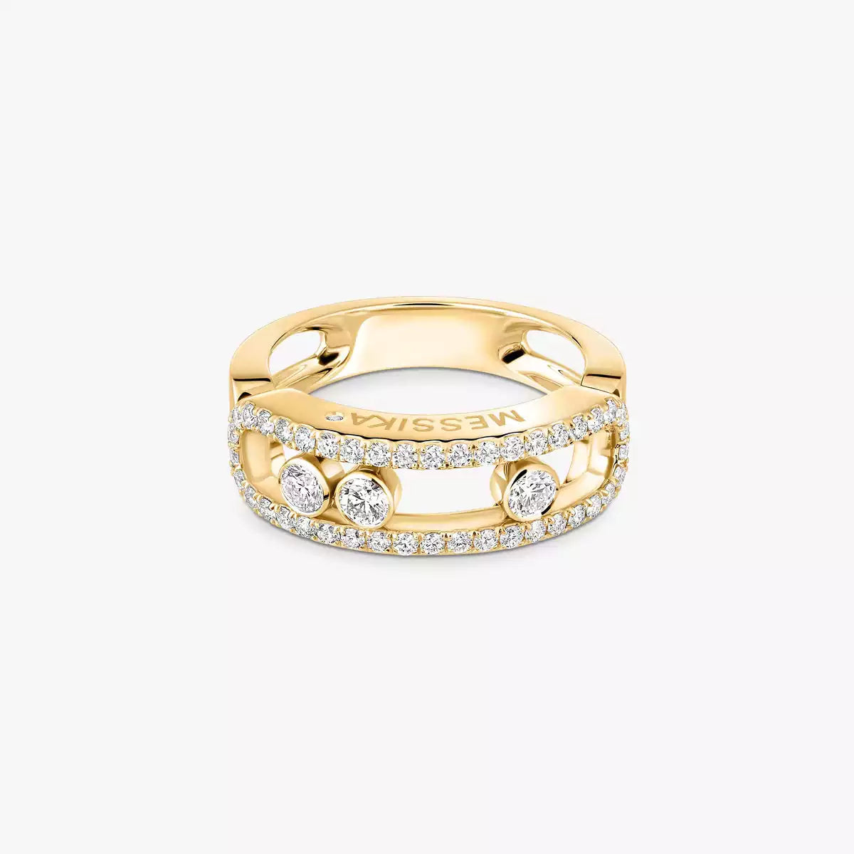 [Am Jewelry] Move Gold Diamond Pave_ Ring