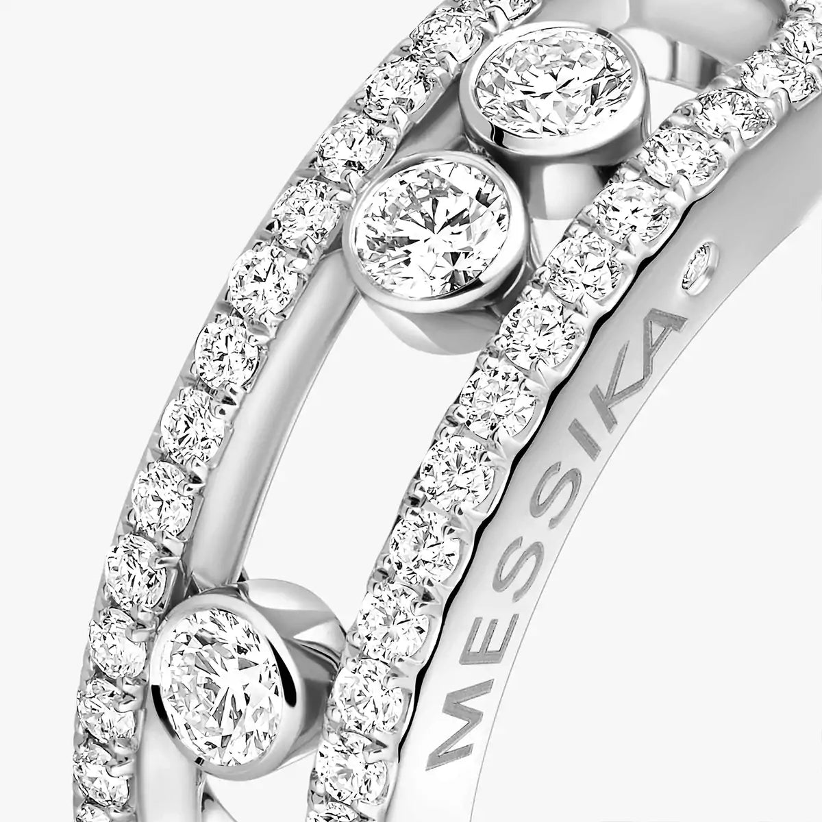 [Am Jewelry] Move Gold Diamond Pave_ Ring