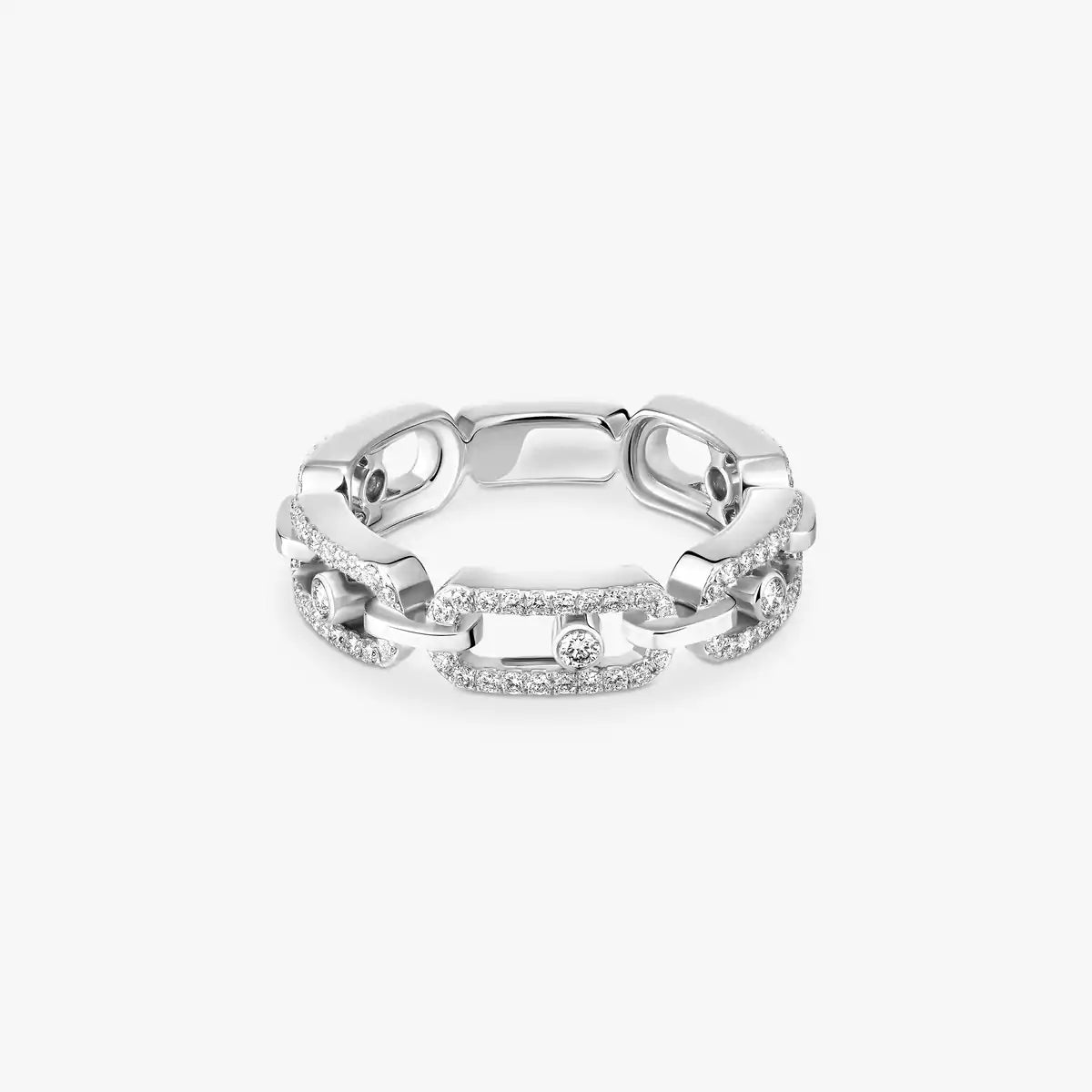 [Am Jewelry]Move Link Pave_-Set Diamond Ring in Gold