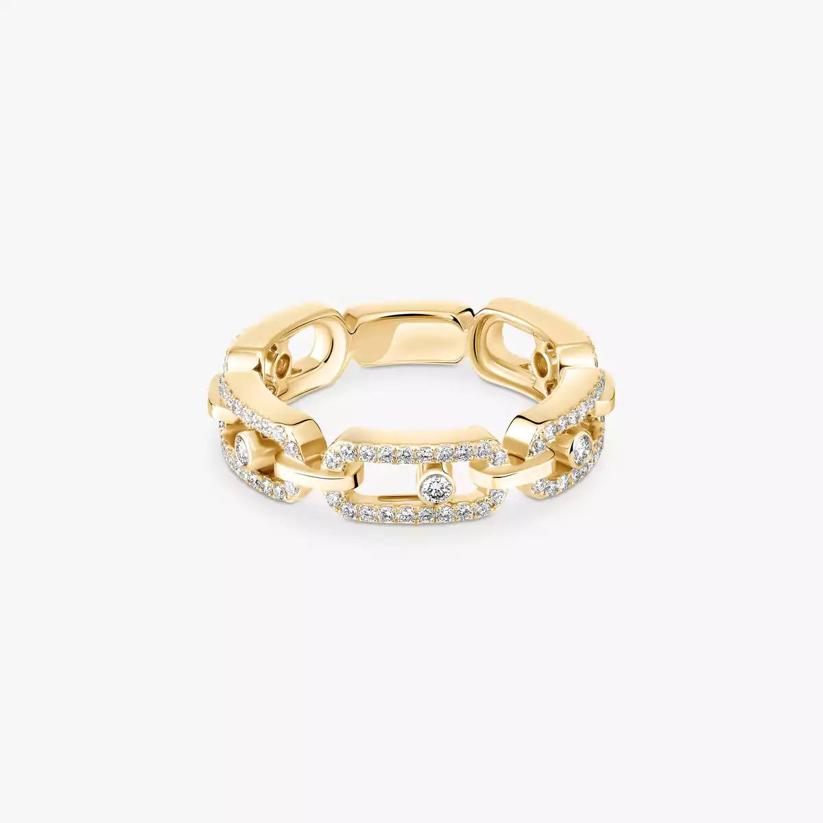 [Am Jewelry]Move Link Pave_-Set Diamond Ring in Gold