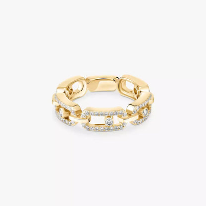 [Am Jewelry]Move Link Pave_-Set Diamond Ring in Gold