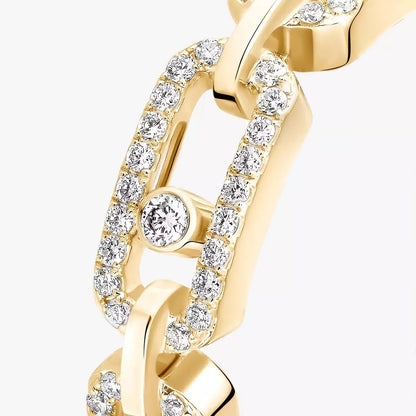[Am Jewelry]Move Link Pave_-Set Diamond Ring in Gold