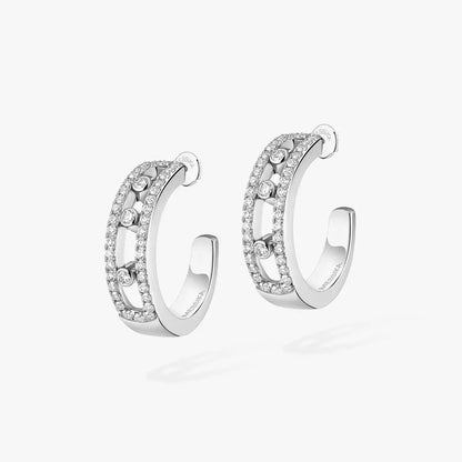 [Am Jewelry]Diamond Pave_ Hoop Earrings Move