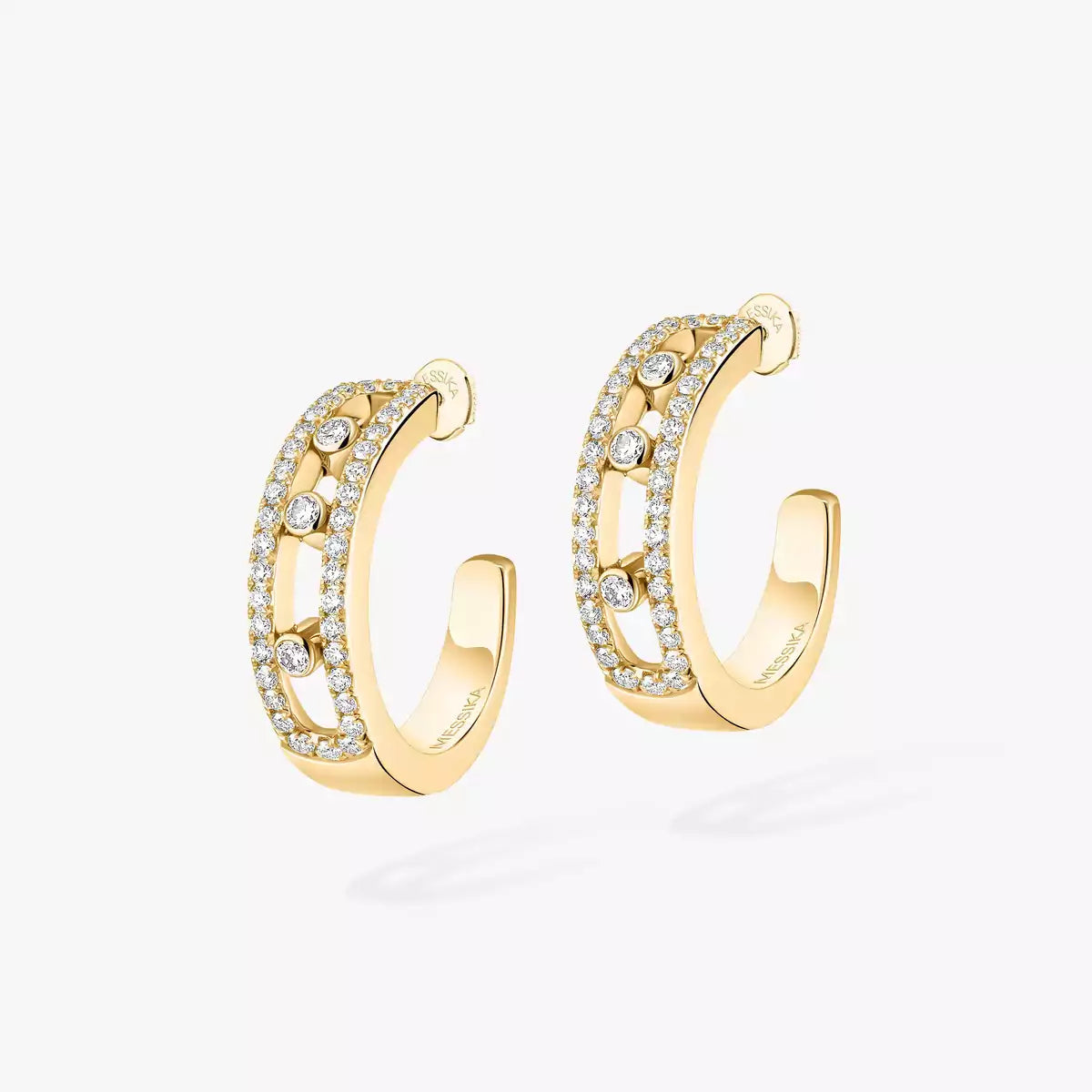 [Am Jewelry]Diamond Pave_ Hoop Earrings Move