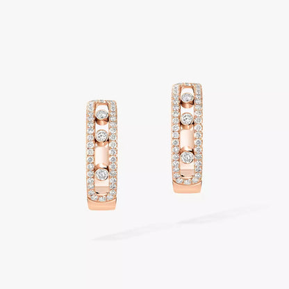 [Am Jewelry]Diamond Pave_ Hoop Earrings Move