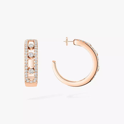 [Am Jewelry]Diamond Pave_ Hoop Earrings Move