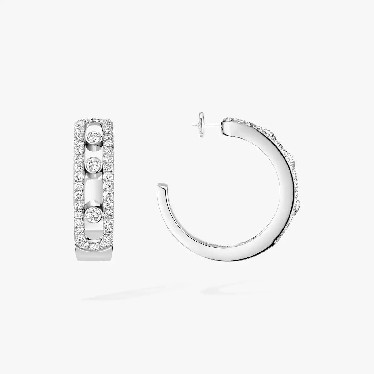 [Am Jewelry]Diamond Pave_ Hoop Earrings Move