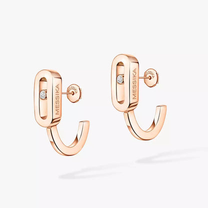 [Am Jewelry]Diamond Mini Hoop Earrings Move Classique