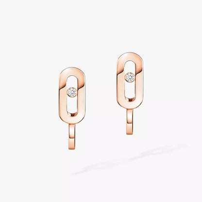 [Am Jewelry]Diamond Mini Hoop Earrings Move Classique