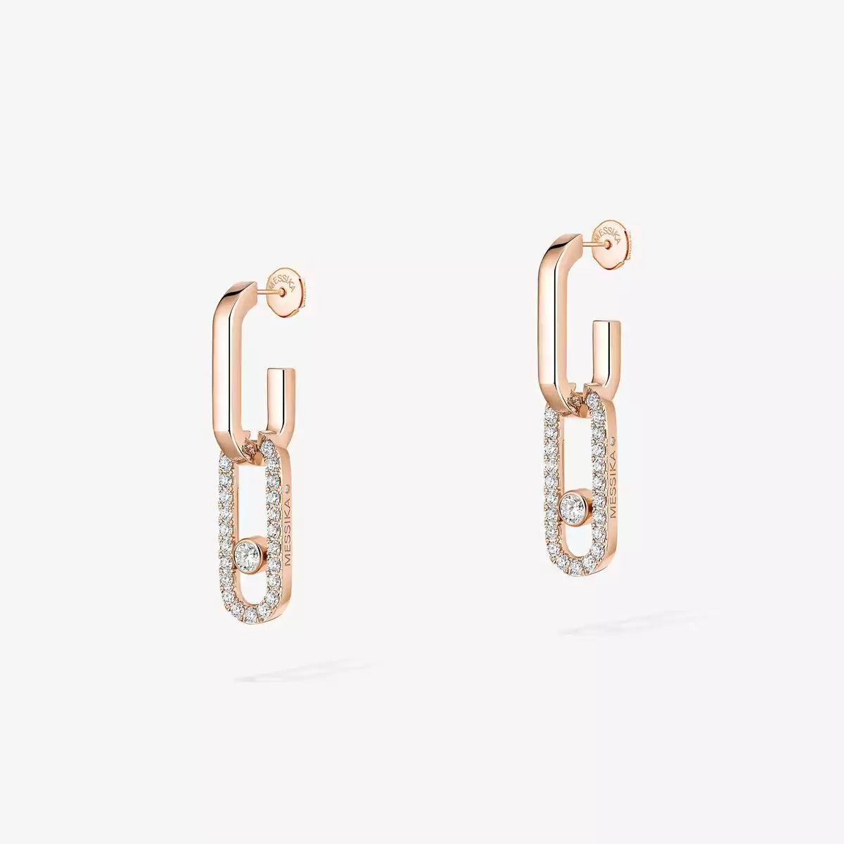 [Am Jewelry]Move Link Diamond Earrings