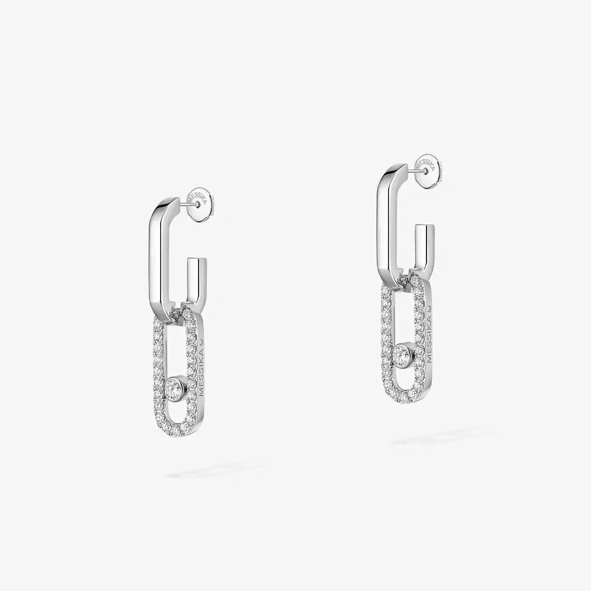 [Am Jewelry]Move Link Diamond Earrings