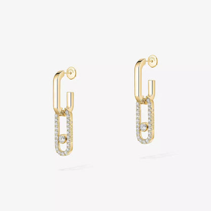[Am Jewelry]Move Link Diamond Earrings