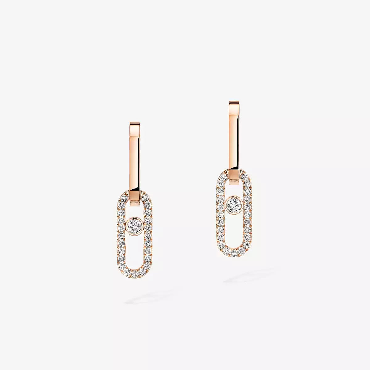 [Am Jewelry]Move Link Diamond Earrings