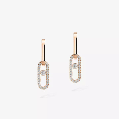 [Am Jewelry]Move Link Diamond Earrings