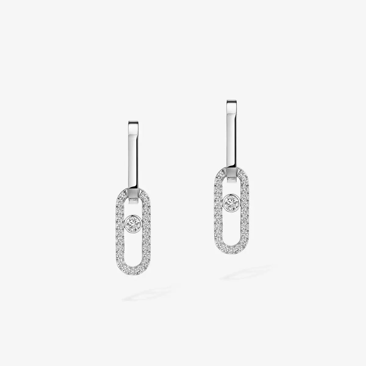 [Am Jewelry]Move Link Diamond Earrings
