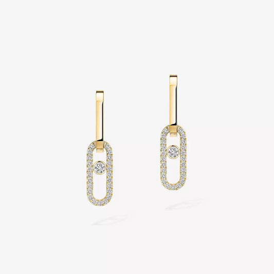 [Am Jewelry]Move Link Diamond Earrings