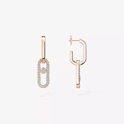 [Am Jewelry]Move Link Diamond Earrings