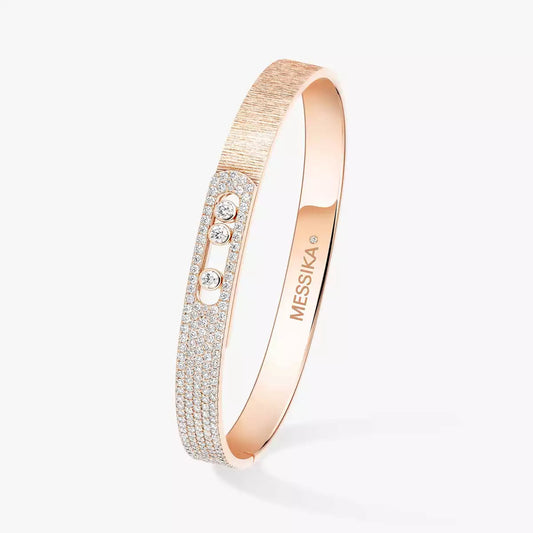 [Am Jewelry]Move Noa Ciselé half pavé bangle