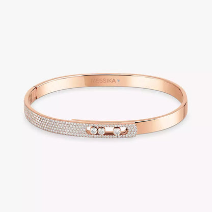 [Am Jewelry]Move Noa Rose Gold Pavé Diamond Bangle Bracelet