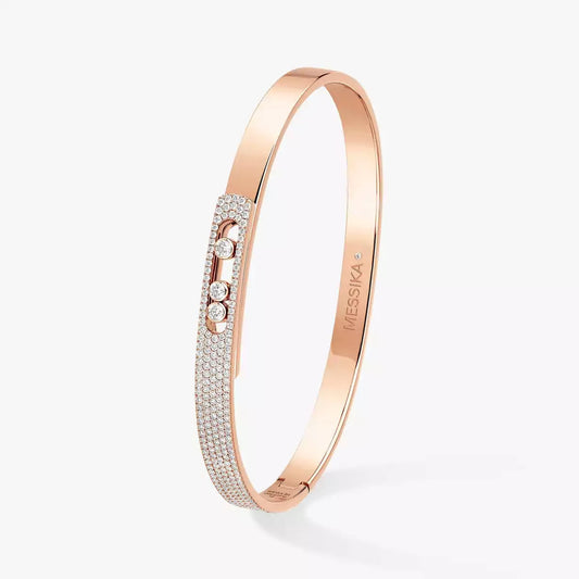 [Am Jewelry]Move Noa Rose Gold Pavé Diamond Bangle Bracelet