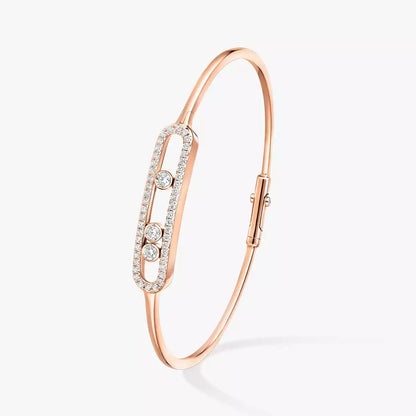 [Am Jewelry]Move Pavé Diamond Bangle Bracelet M