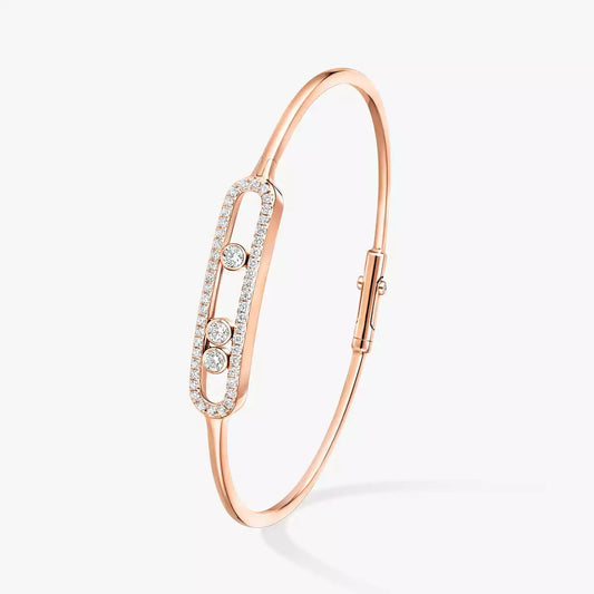 [Am Jewelry]Move Pavé Diamond Bangle Bracelet M
