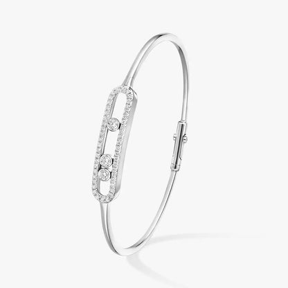 [Am Jewelry]Move Pavé Diamond Bangle Bracelet M
