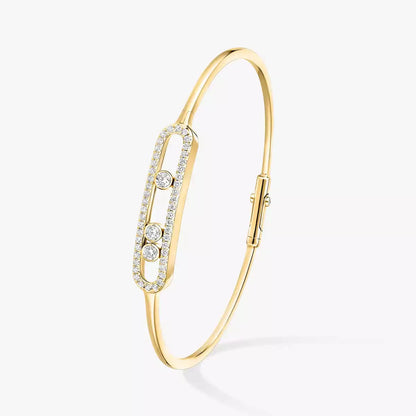 [Am Jewelry]Move Pavé Diamond Bangle Bracelet M