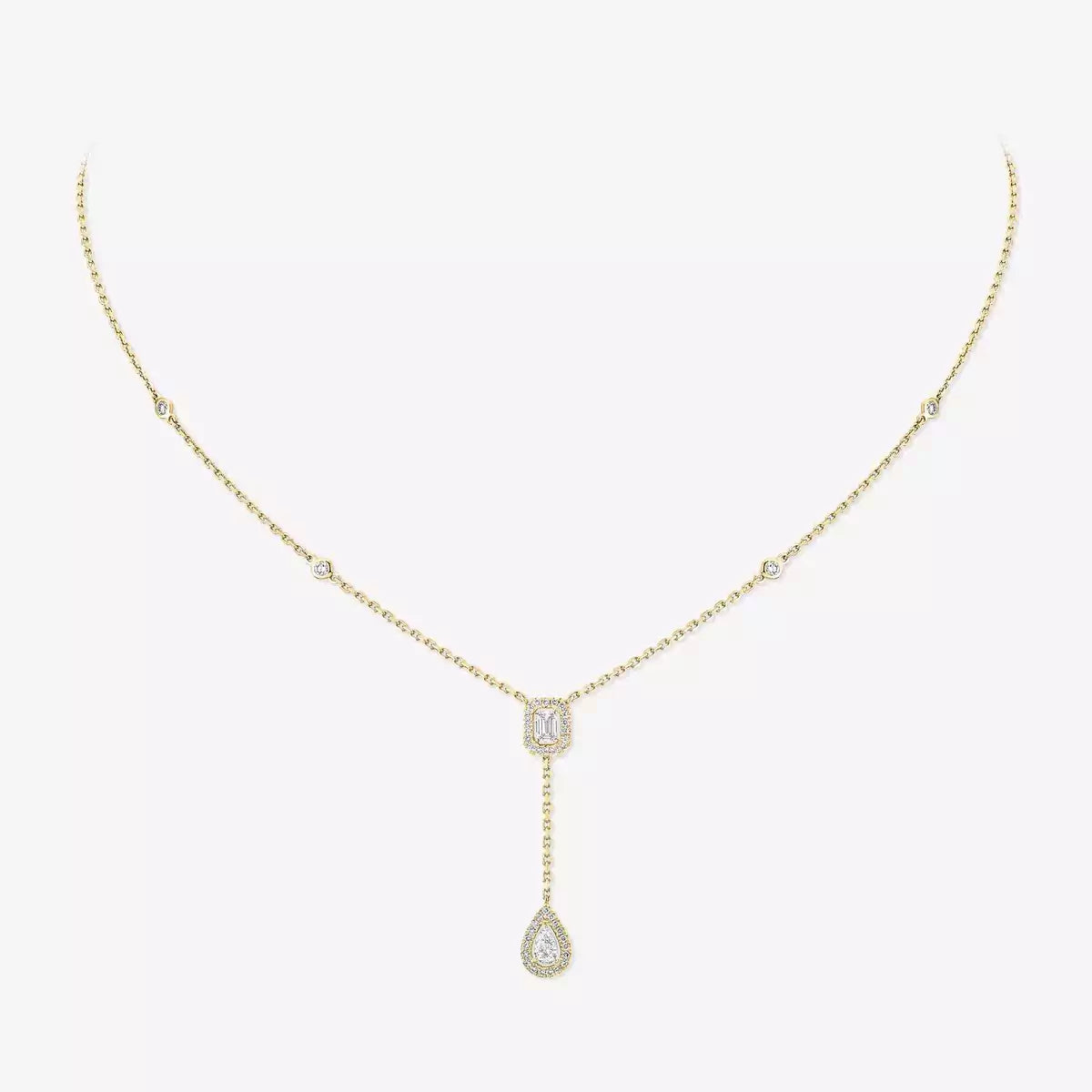 [Am Jewelry]Gold Diamond Tie Necklace