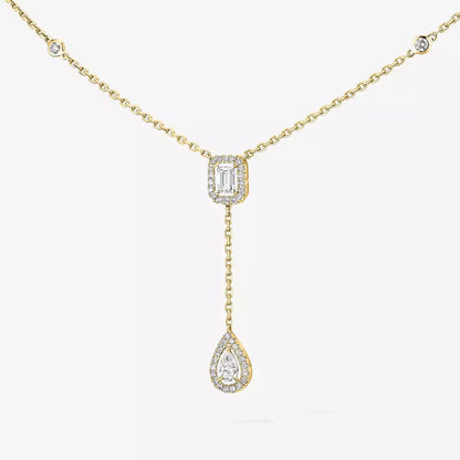 [Am Jewelry]Gold Diamond Tie Necklace