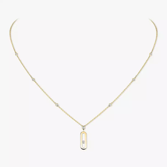 [Am Jewelry] Move Uno Gold Diamond Long Necklace