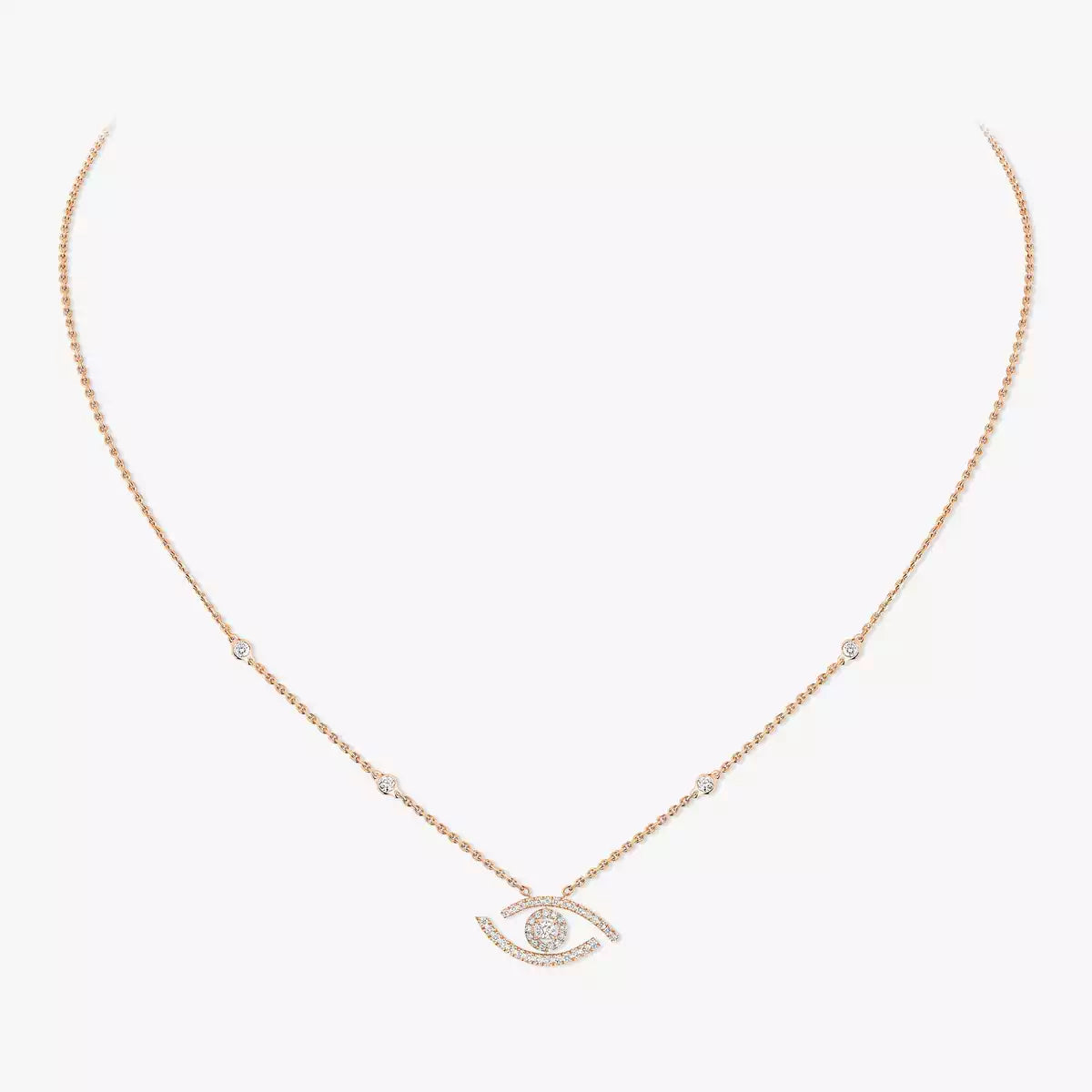 [Am Jewelry]Pave_ Diamond Necklace Lucky Eye