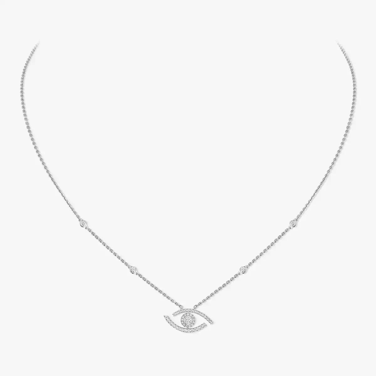 [Am Jewelry]Pave_ Diamond Necklace Lucky Eye