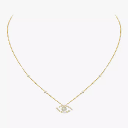 [Am Jewelry]Pave_ Diamond Necklace Lucky Eye