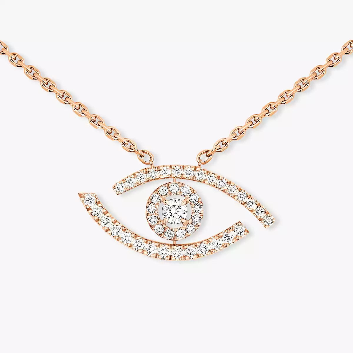 [Am Jewelry]Pave_ Diamond Necklace Lucky Eye