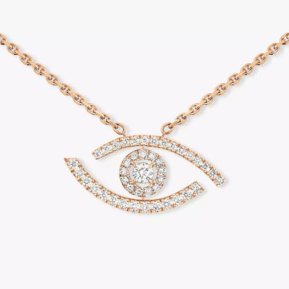 [Am Jewelry]Pave_ Diamond Necklace Lucky Eye