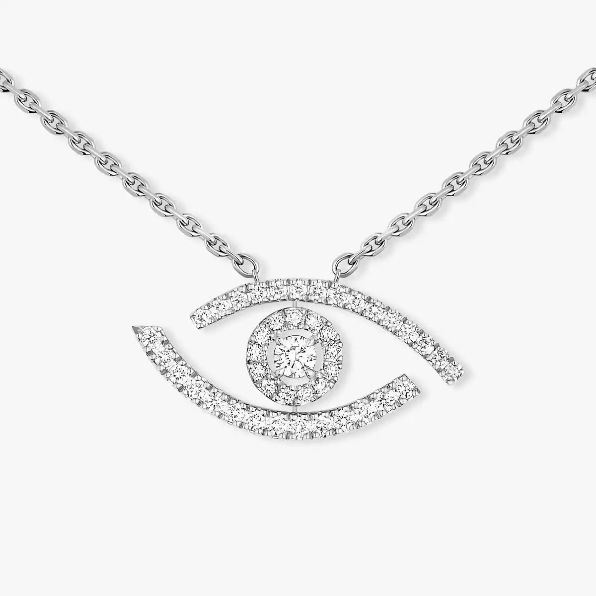 [Am Jewelry]Pave_ Diamond Necklace Lucky Eye