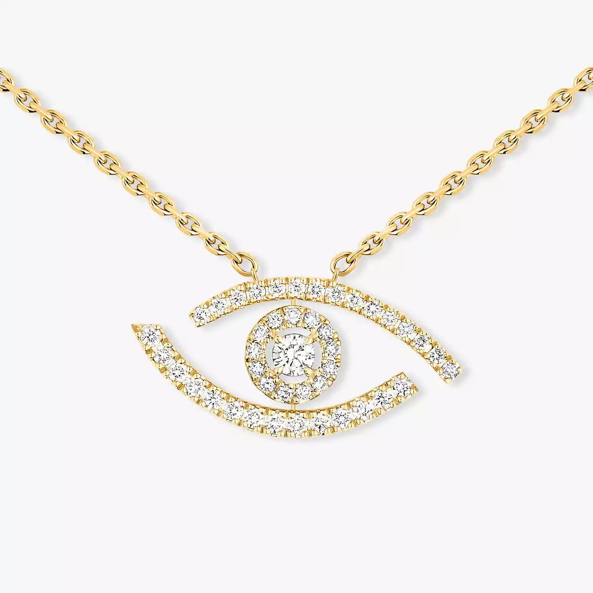 [Am Jewelry]Pave_ Diamond Necklace Lucky Eye