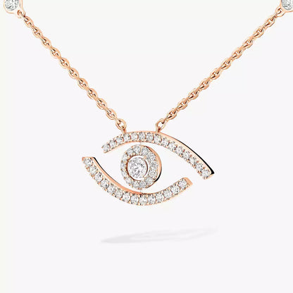 [Am Jewelry]Pave_ Diamond Necklace Lucky Eye