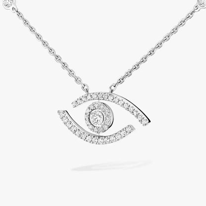 [Am Jewelry]Pave_ Diamond Necklace Lucky Eye