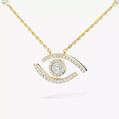 [Am Jewelry]Pave_ Diamond Necklace Lucky Eye