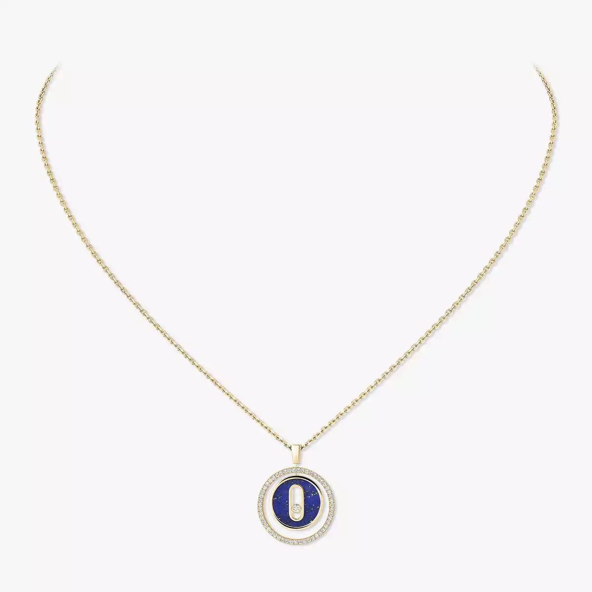 [Am Jewelry]Lucky Move Diamond Necklace in Rose Gold and White Mother-of-Pearl