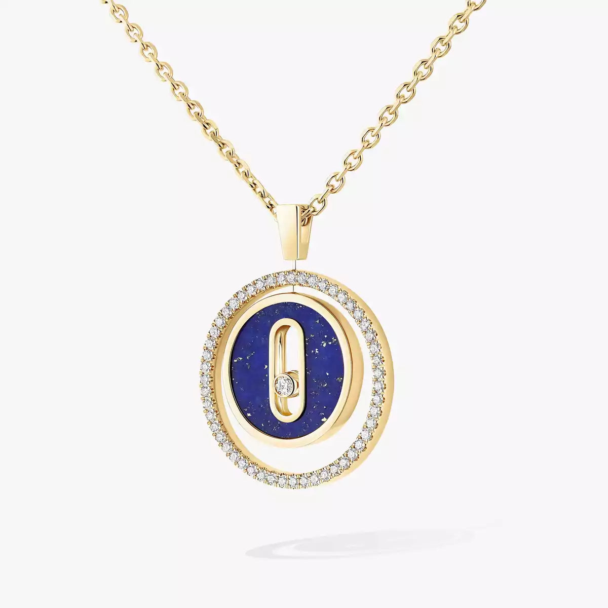 [Am Jewelry]Lucky Move Diamond Necklace in Rose Gold and White Mother-of-Pearl
