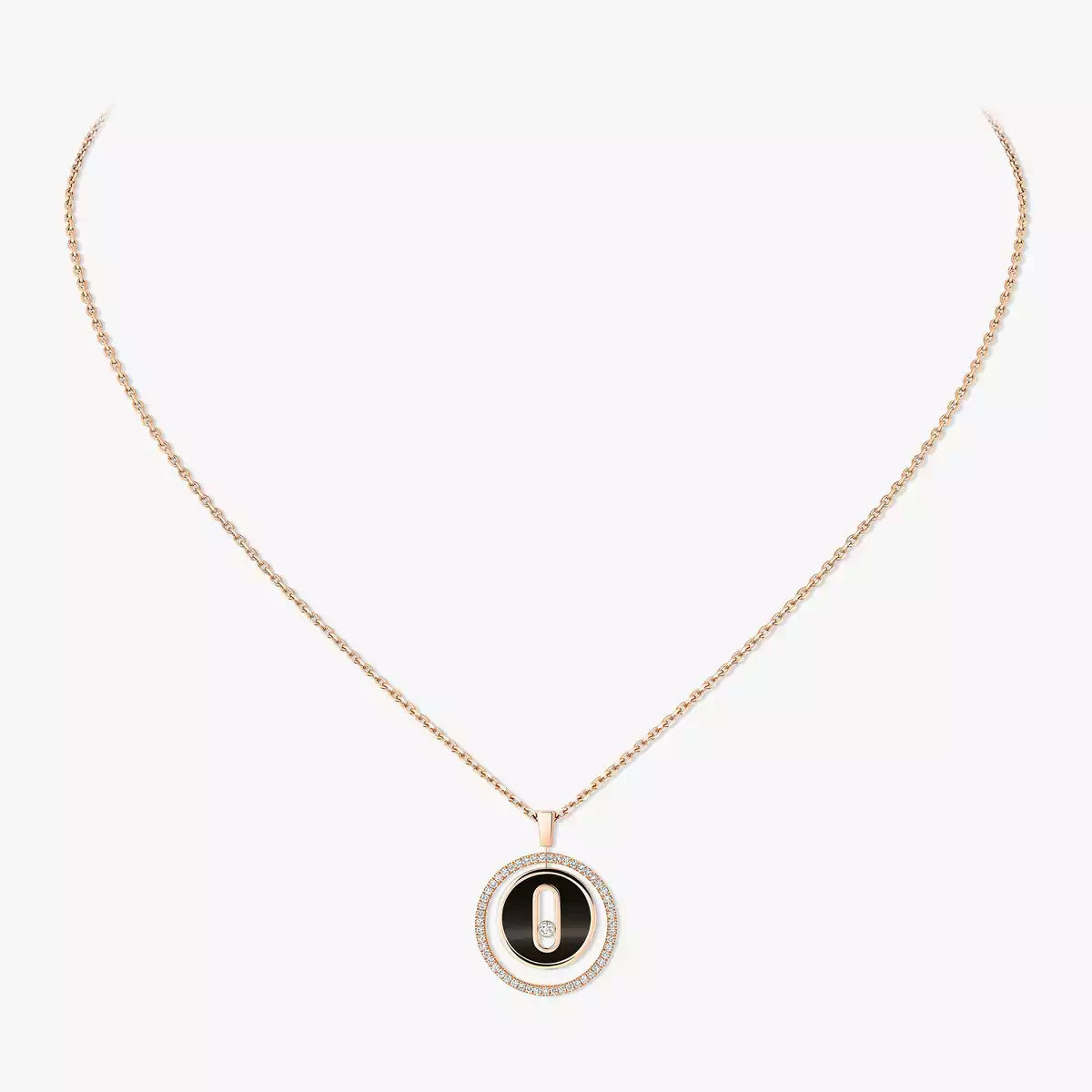 [Am Jewelry]Lucky Move Diamond Necklace in Rose Gold and White Mother-of-Pearl