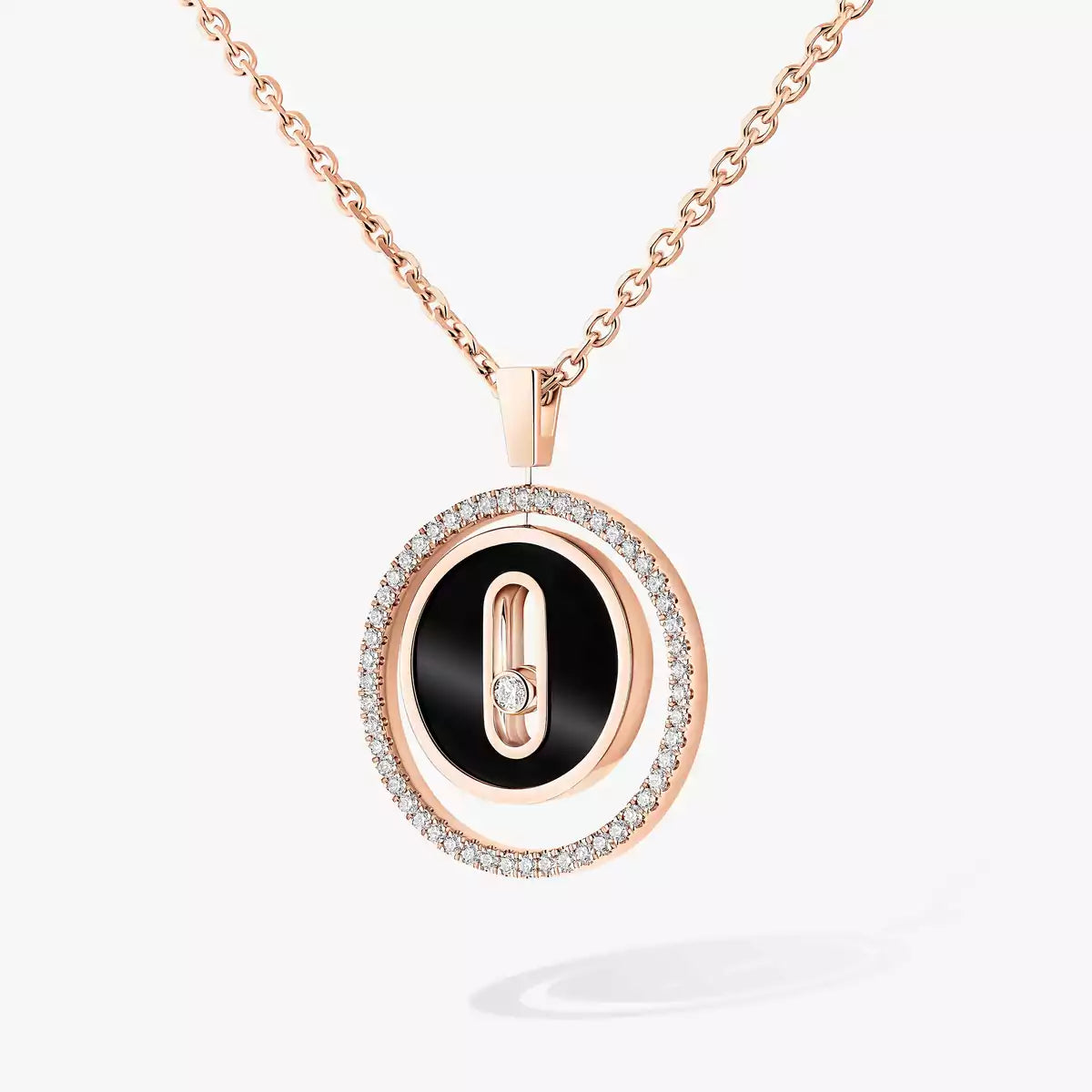 [Am Jewelry]Lucky Move Diamond Necklace in Rose Gold and White Mother-of-Pearl